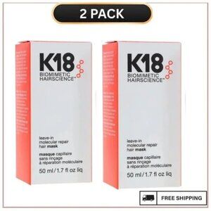 K18 Leave-In Molecular Repair Hair Mask 50ml Salon Hair Treatment 2 Pack